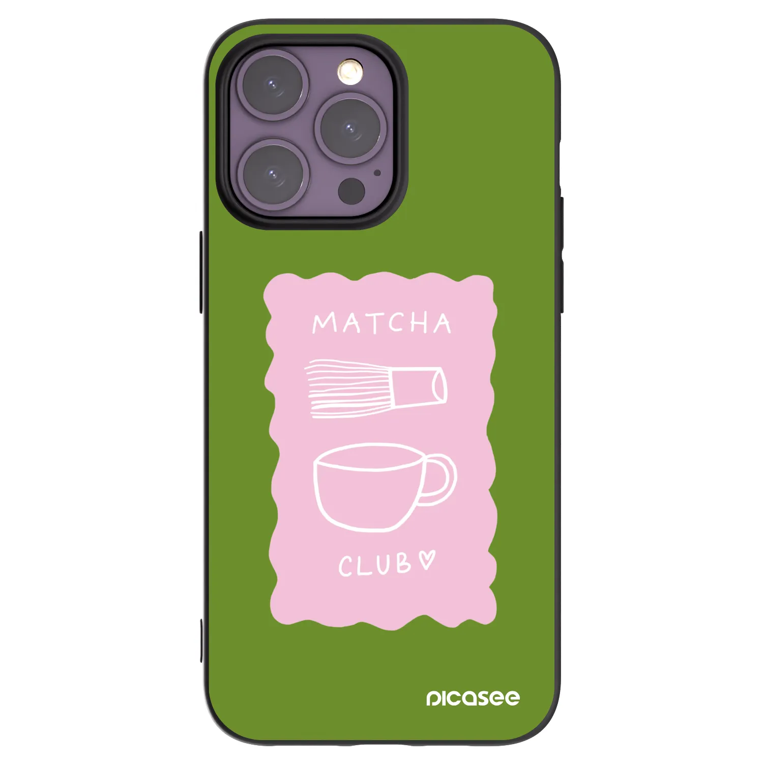 Picasee Μαύρη θήκη σιλικόνης για Apple iPhone 14 Pro Max - Matcha club
