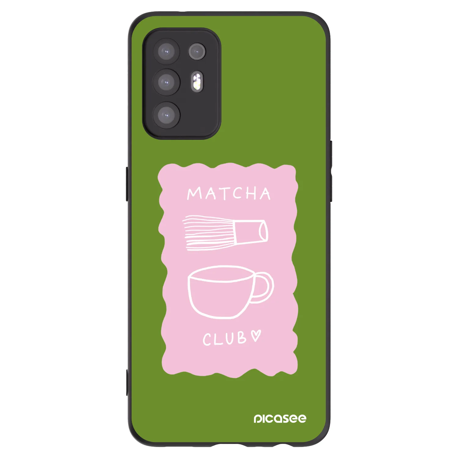 Picasee Μαύρη θήκη σιλικόνης για OPPO A94 5G - Matcha club