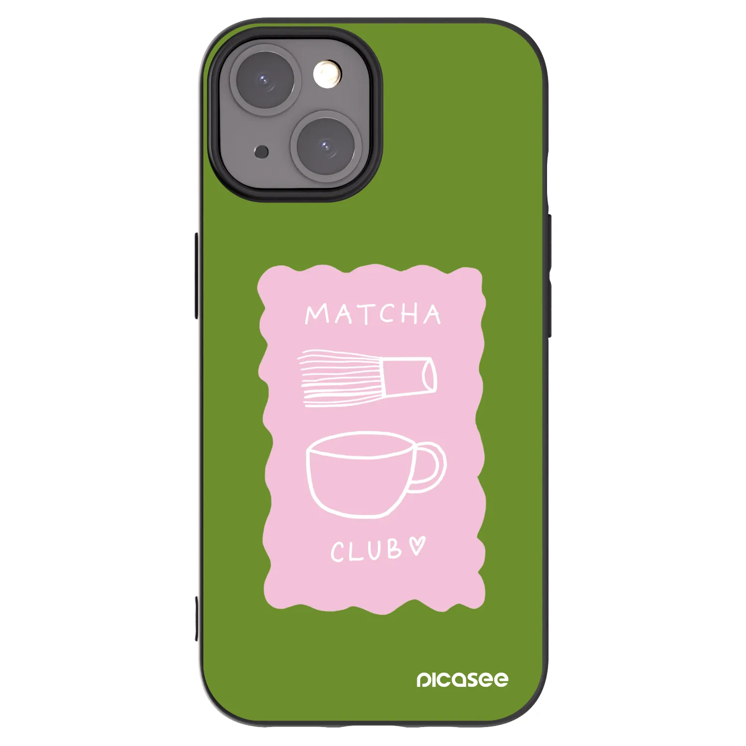 Picasee Μαύρη θήκη σιλικόνης για Apple iPhone 15 - Matcha club