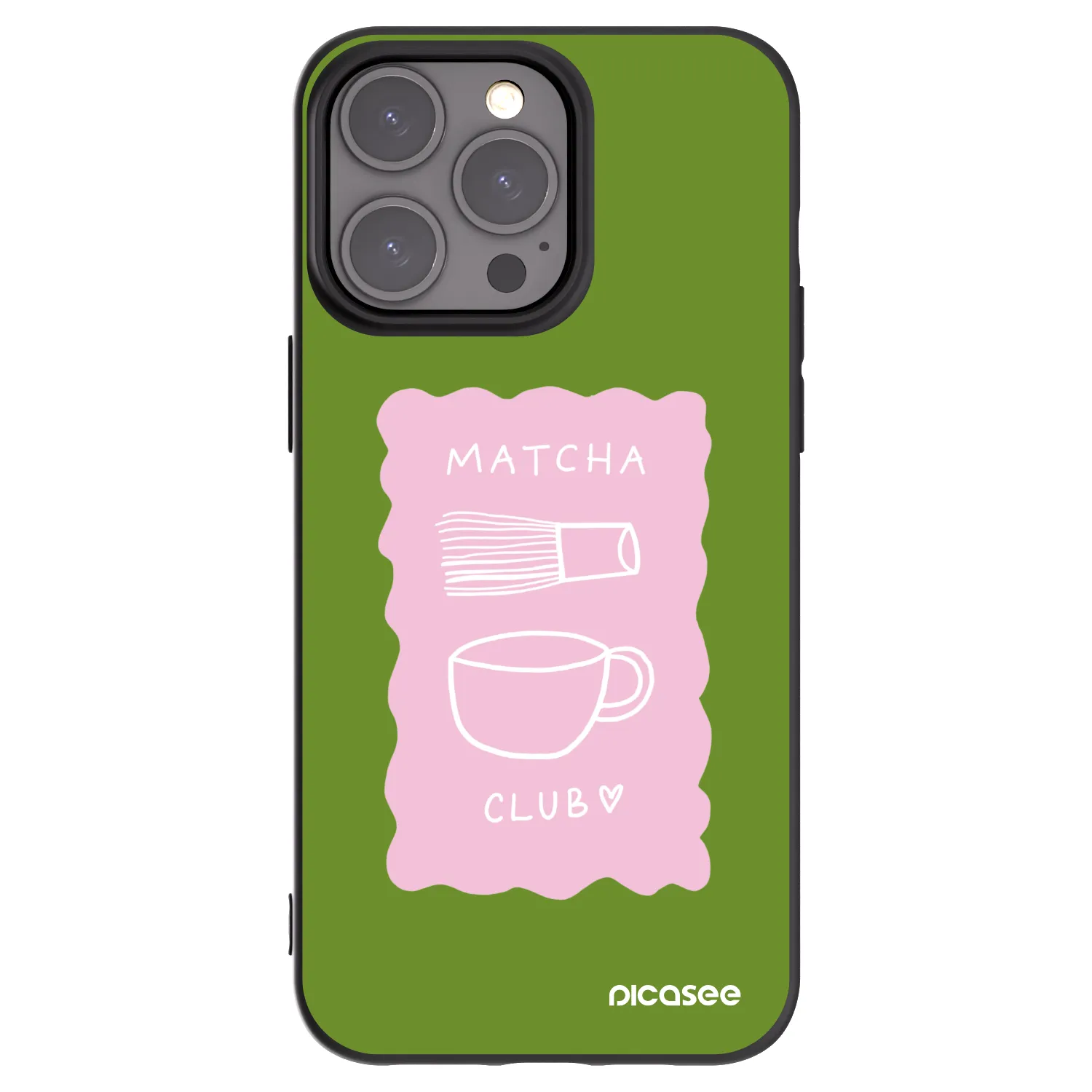 Picasee Μαύρη θήκη σιλικόνης για Apple iPhone 15 Pro Max - Matcha club