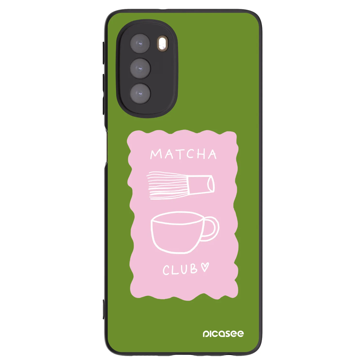 Picasee Μαύρη θήκη σιλικόνης για Motorola Moto G51 - Matcha club