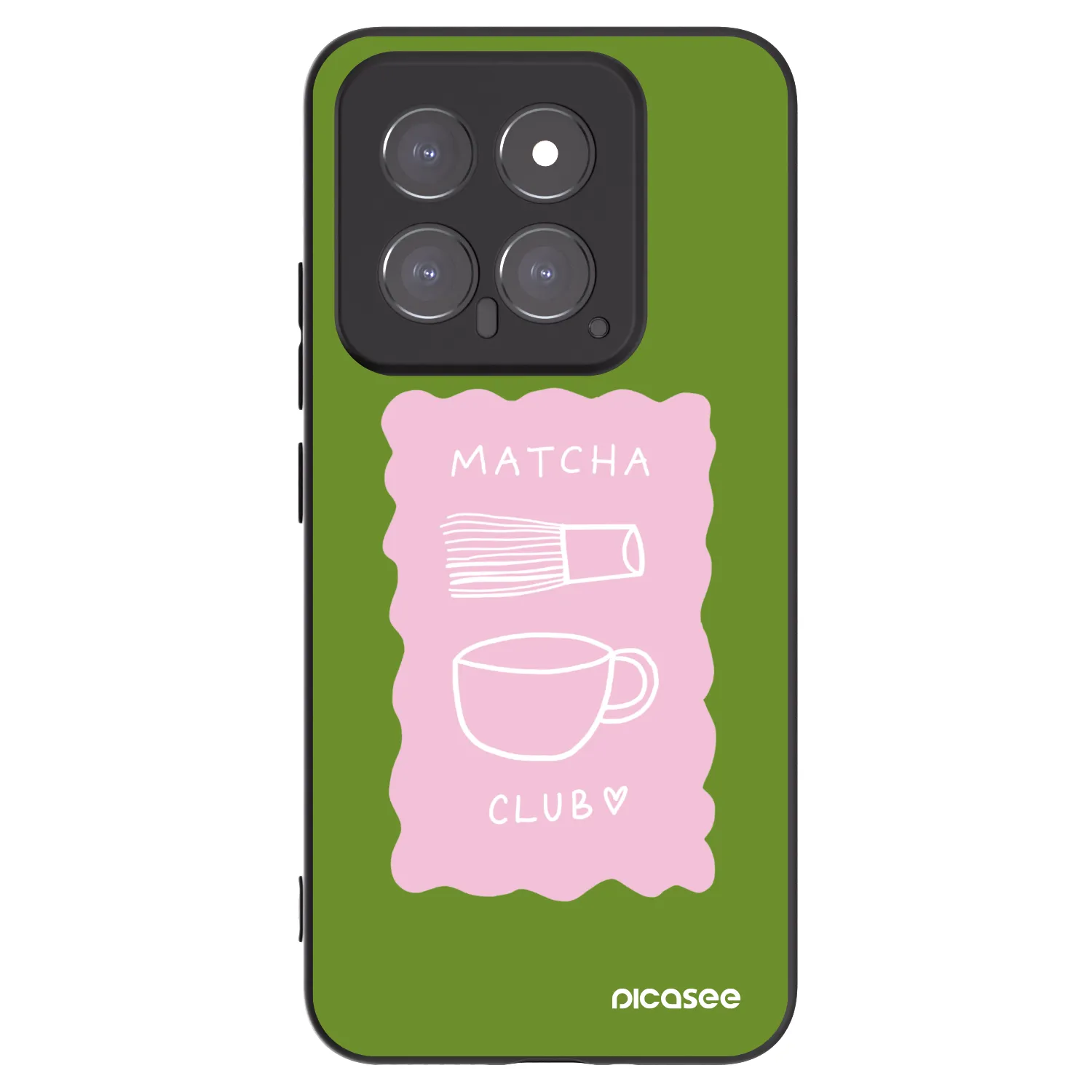 Picasee Μαύρη θήκη σιλικόνης για Xiaomi 14 - Matcha club