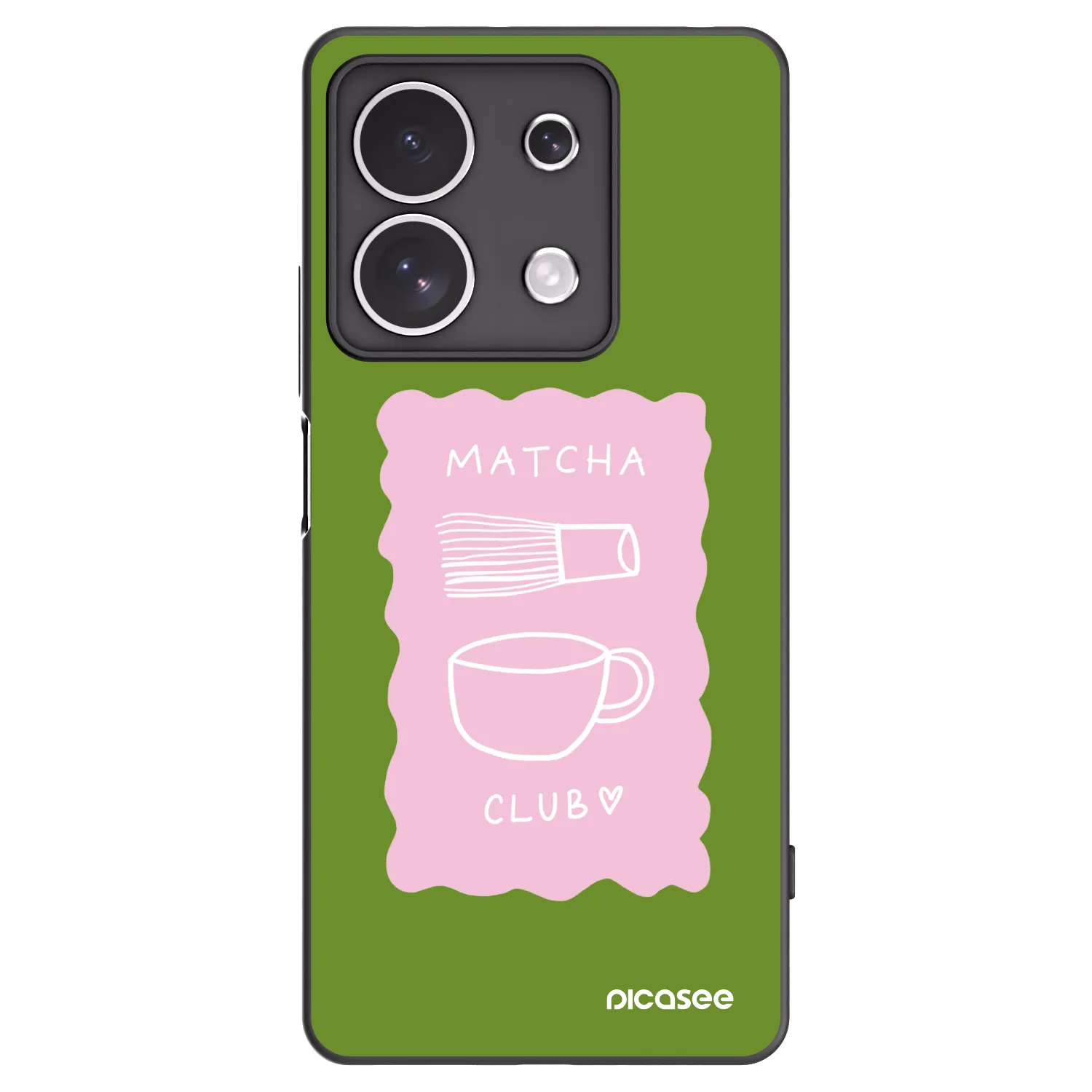 Picasee Μαύρη θήκη σιλικόνης για Xiaomi Redmi Note 13 4G - Matcha club
