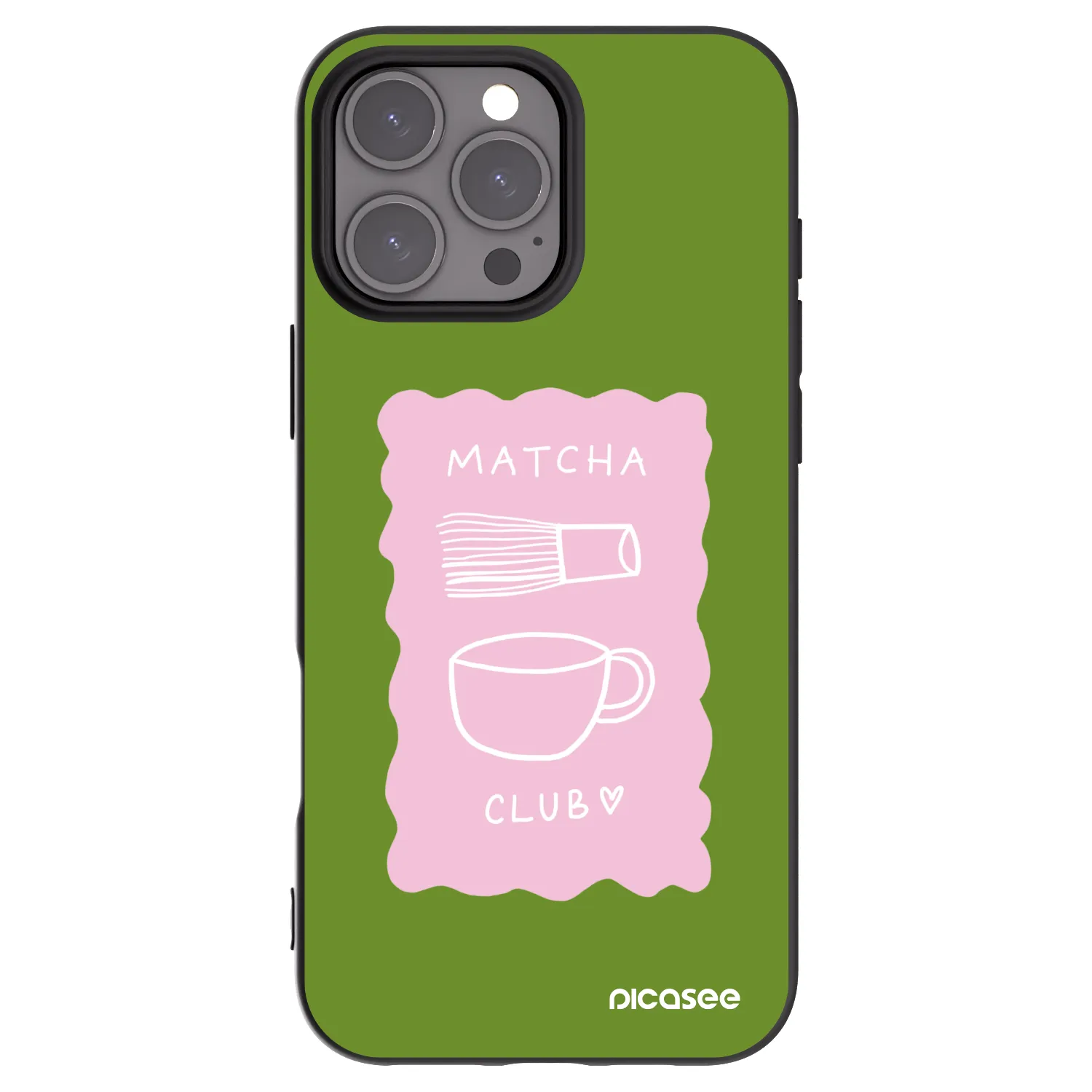 Picasee Μαύρη θήκη σιλικόνης για Apple iPhone 16 Pro Max - Matcha club