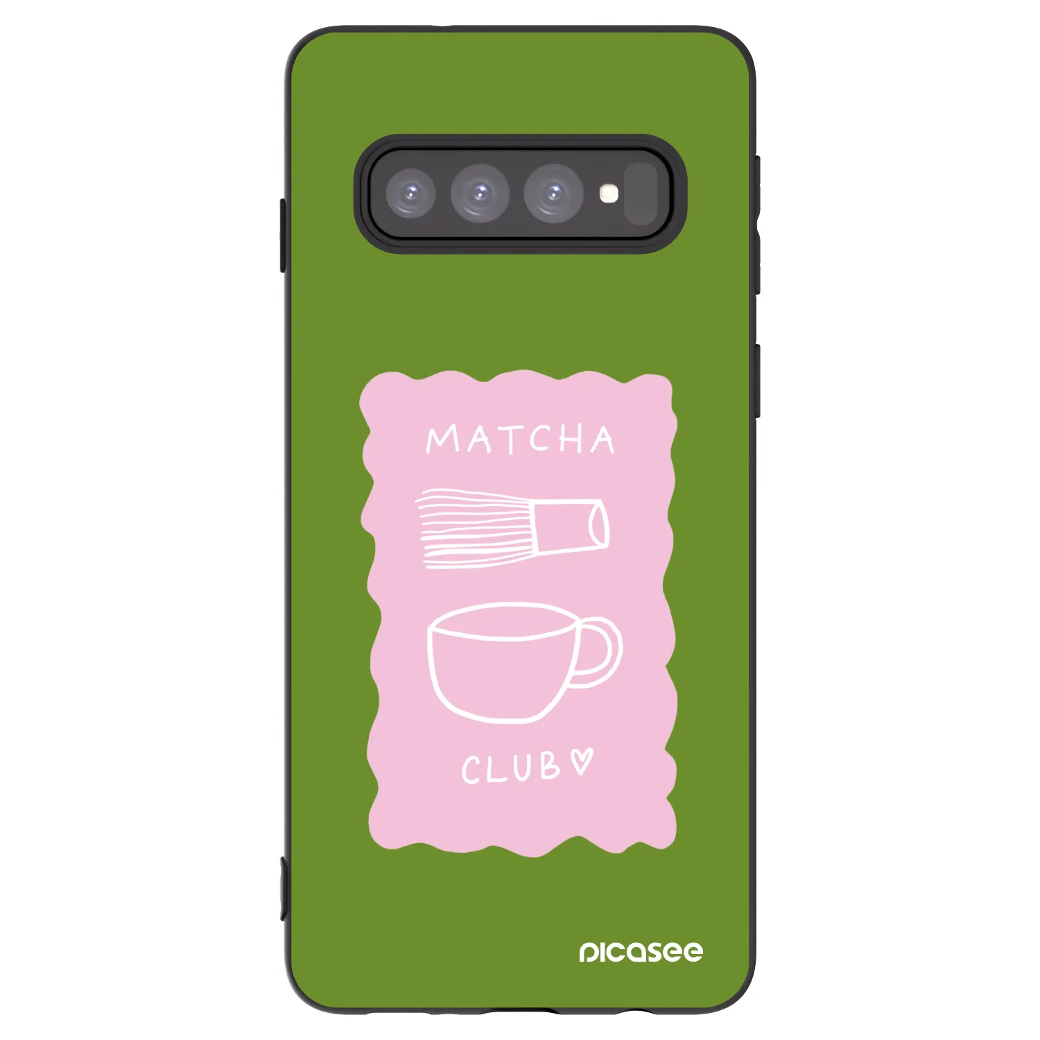 Picasee Μαύρη θήκη σιλικόνης για Samsung Galaxy S10 G973 - Matcha club