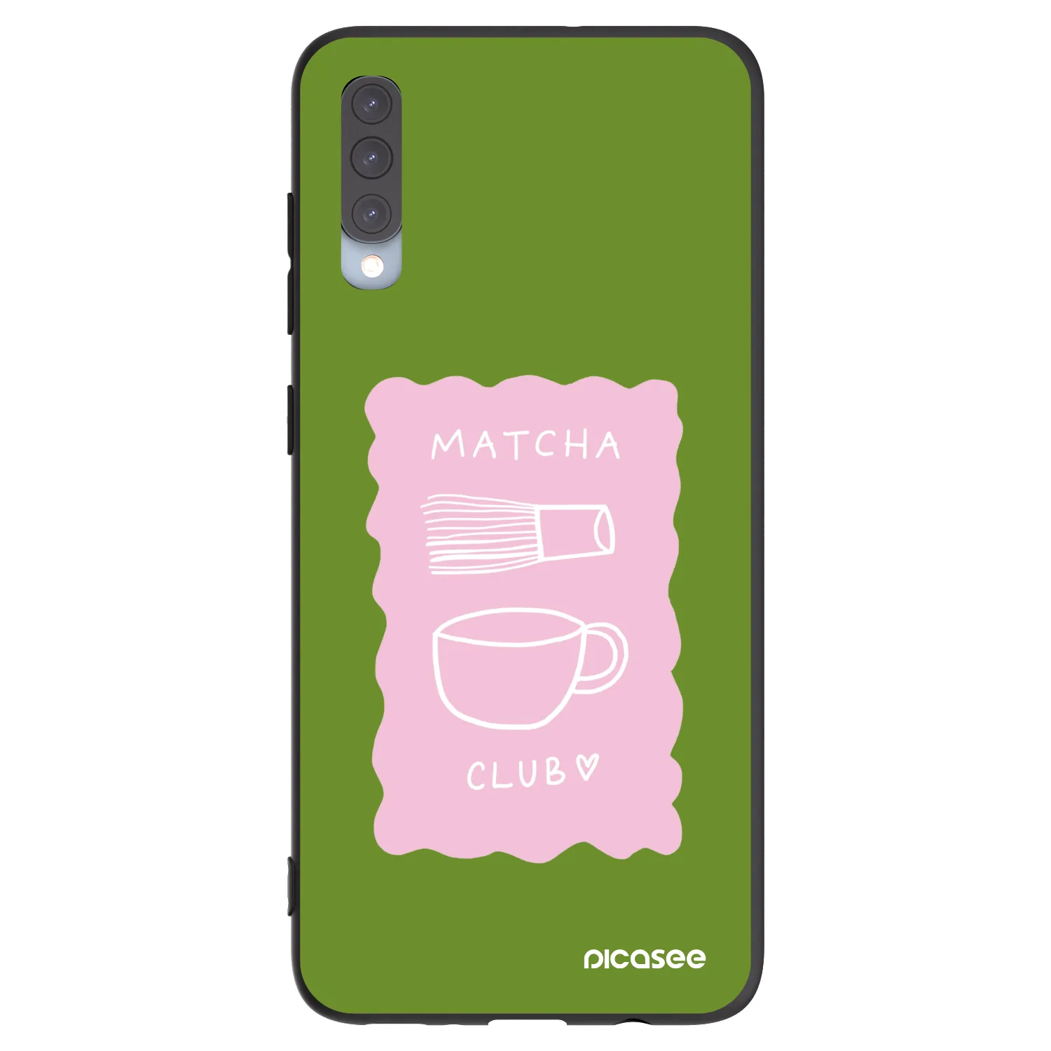 Picasee Μαύρη θήκη σιλικόνης για Samsung Galaxy A70 A705F - Matcha club