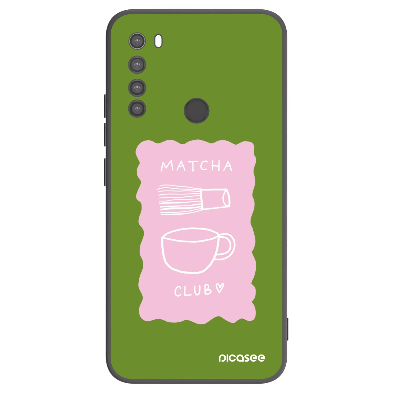 Picasee Μαύρη θήκη σιλικόνης για Xiaomi Redmi Note 8 - Matcha club
