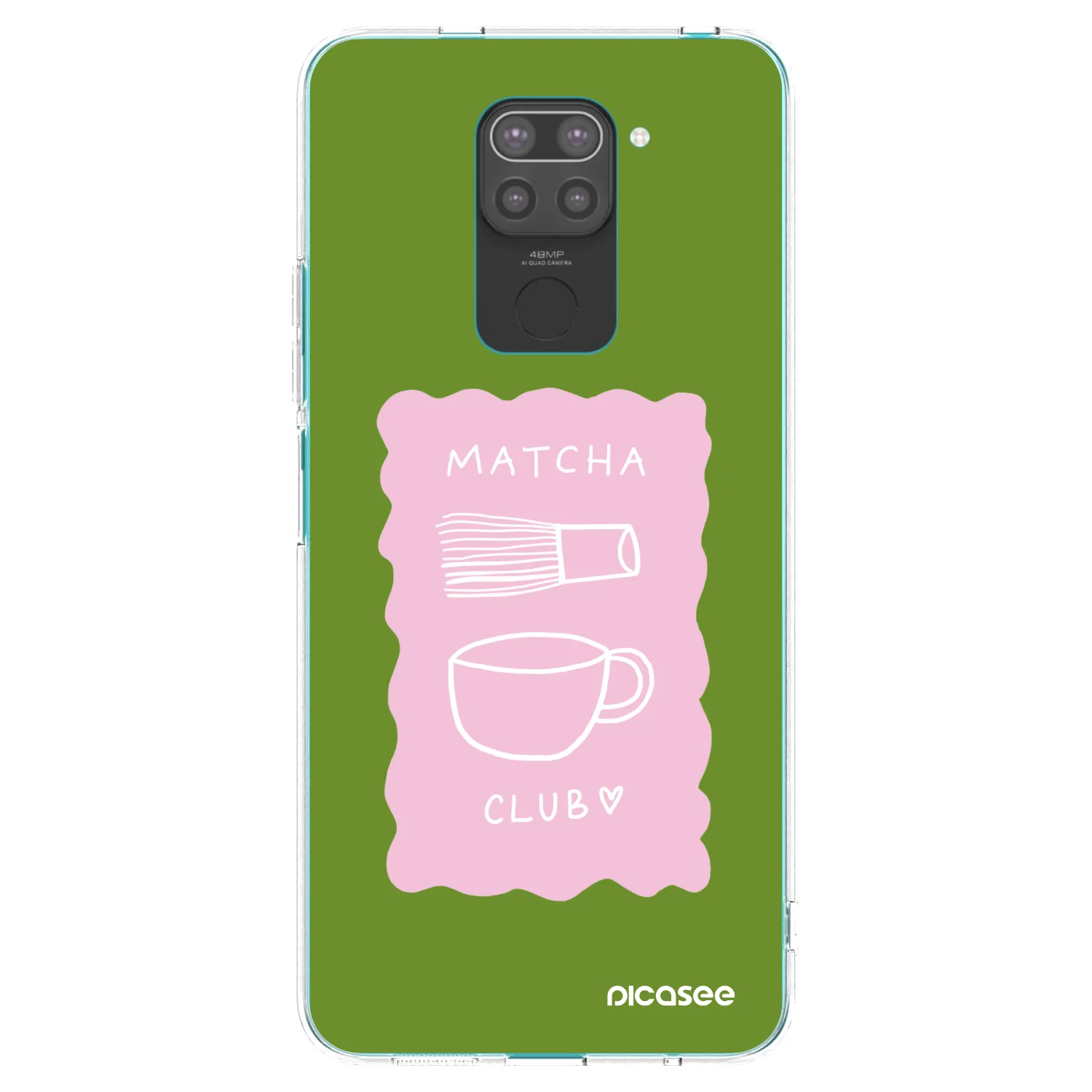 Picasee Μαύρη θήκη σιλικόνης για Xiaomi Redmi Note 9 - Matcha club