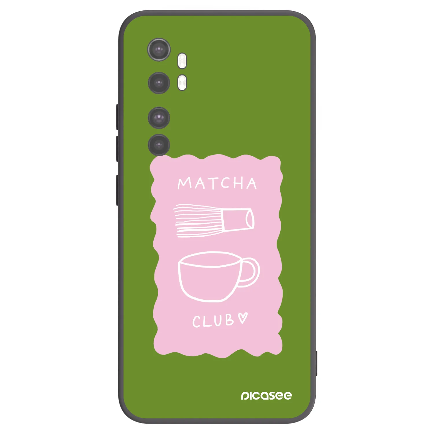 Picasee Μαύρη θήκη σιλικόνης για Xiaomi Mi Note 10 Lite - Matcha club