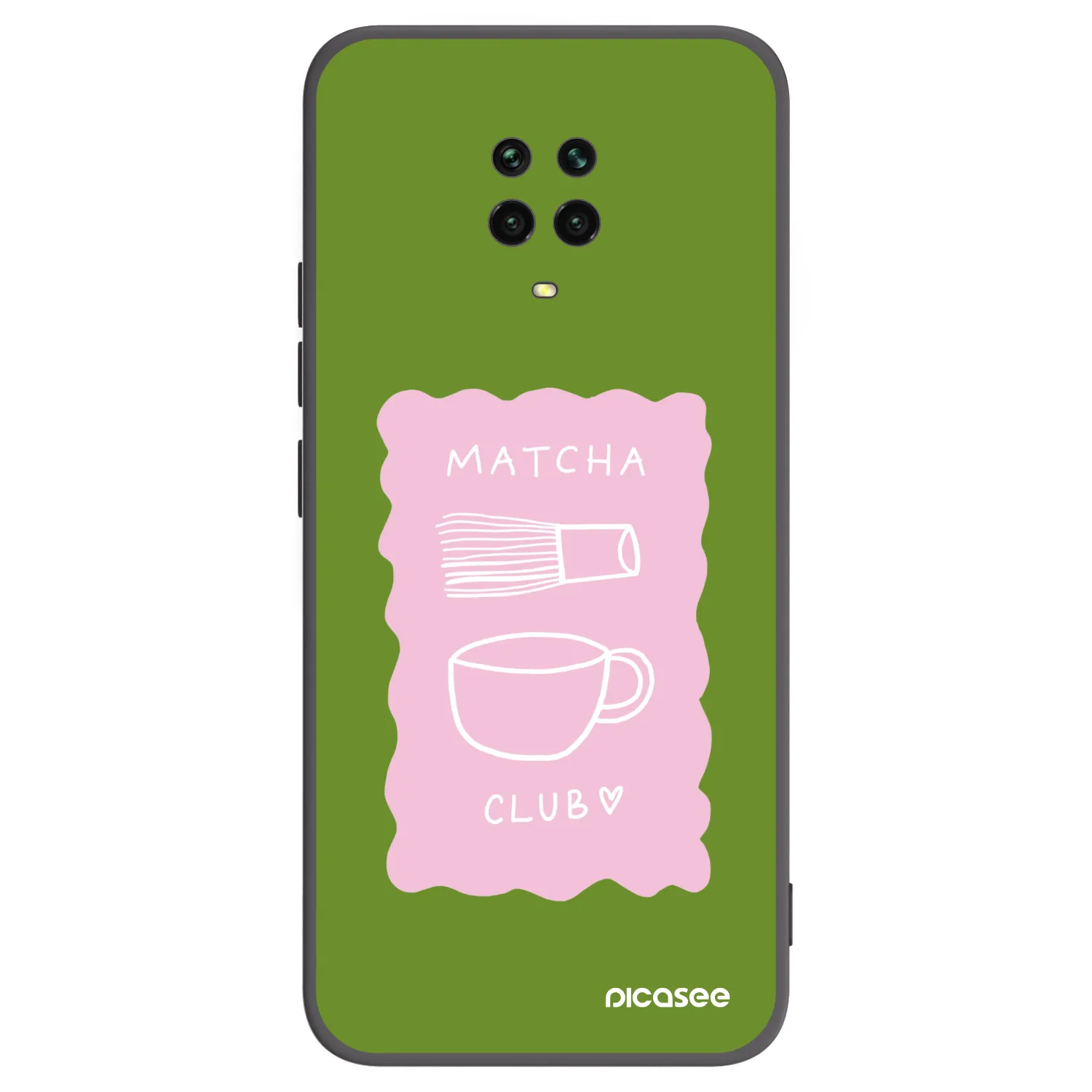 Picasee Μαύρη θήκη σιλικόνης για Xiaomi Redmi Note 9S - Matcha club