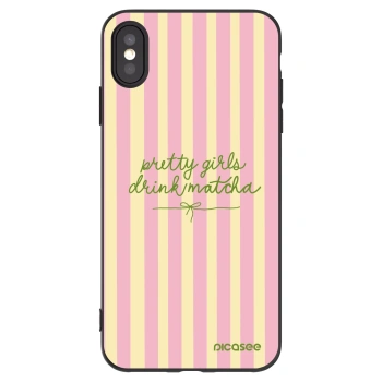 Picasee Μαύρη θήκη σιλικόνης για Apple iPhone XS Max - Pretty matcha