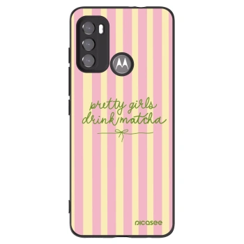Picasee Μαύρη θήκη σιλικόνης για Motorola Moto G60 - Pretty matcha