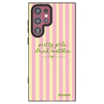 Picasee Μαύρη θήκη σιλικόνης για Samsung Galaxy S22 Ultra 5G - Pretty matcha
