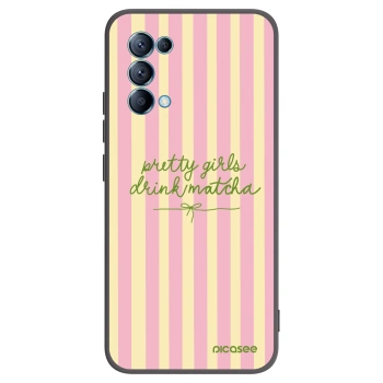 Picasee Μαύρη θήκη σιλικόνης για OPPO A16s - Pretty matcha