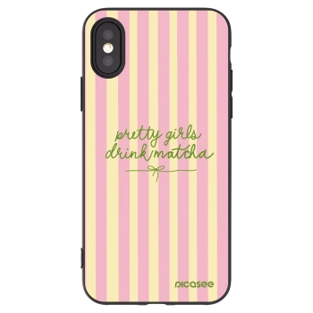 Picasee Μαύρη θήκη σιλικόνης για Apple iPhone X/XS - Pretty matcha