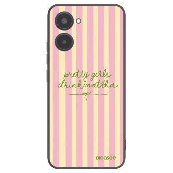 Picasee Μαύρη θήκη σιλικόνης για Realme 10 4G - Pretty matcha