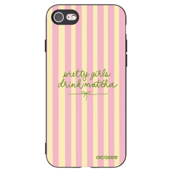 Picasee Μαύρη θήκη σιλικόνης για Apple iPhone 7 - Pretty matcha