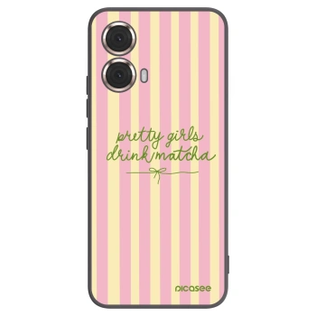 Picasee Μαύρη θήκη σιλικόνης για Motorola Moto G85 - Pretty matcha