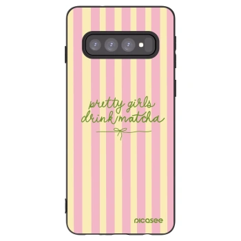Picasee Μαύρη θήκη σιλικόνης για Samsung Galaxy S10 G973 - Pretty matcha