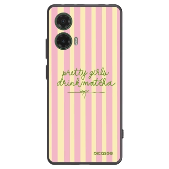 Picasee Μαύρη θήκη σιλικόνης για Motorola Moto G35 5G - Pretty matcha