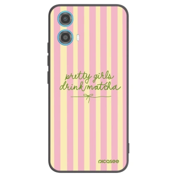 Picasee Μαύρη θήκη σιλικόνης για Motorola Moto G34 5G - Pretty matcha