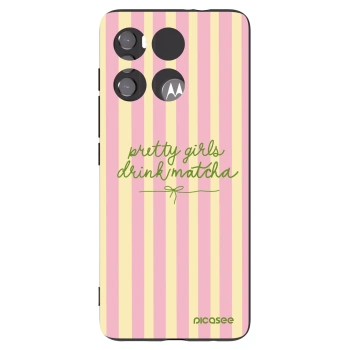 Picasee Μαύρη θήκη σιλικόνης για Motorola Edge 60 5G - Pretty matcha