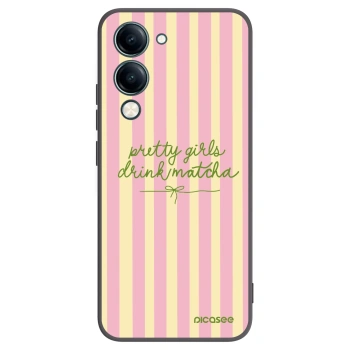 Picasee Μαύρη θήκη σιλικόνης για Vivo Y29s 5G - Pretty matcha