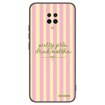 Picasee Μαύρη θήκη σιλικόνης για Xiaomi Redmi Note 9 Pro - Pretty matcha