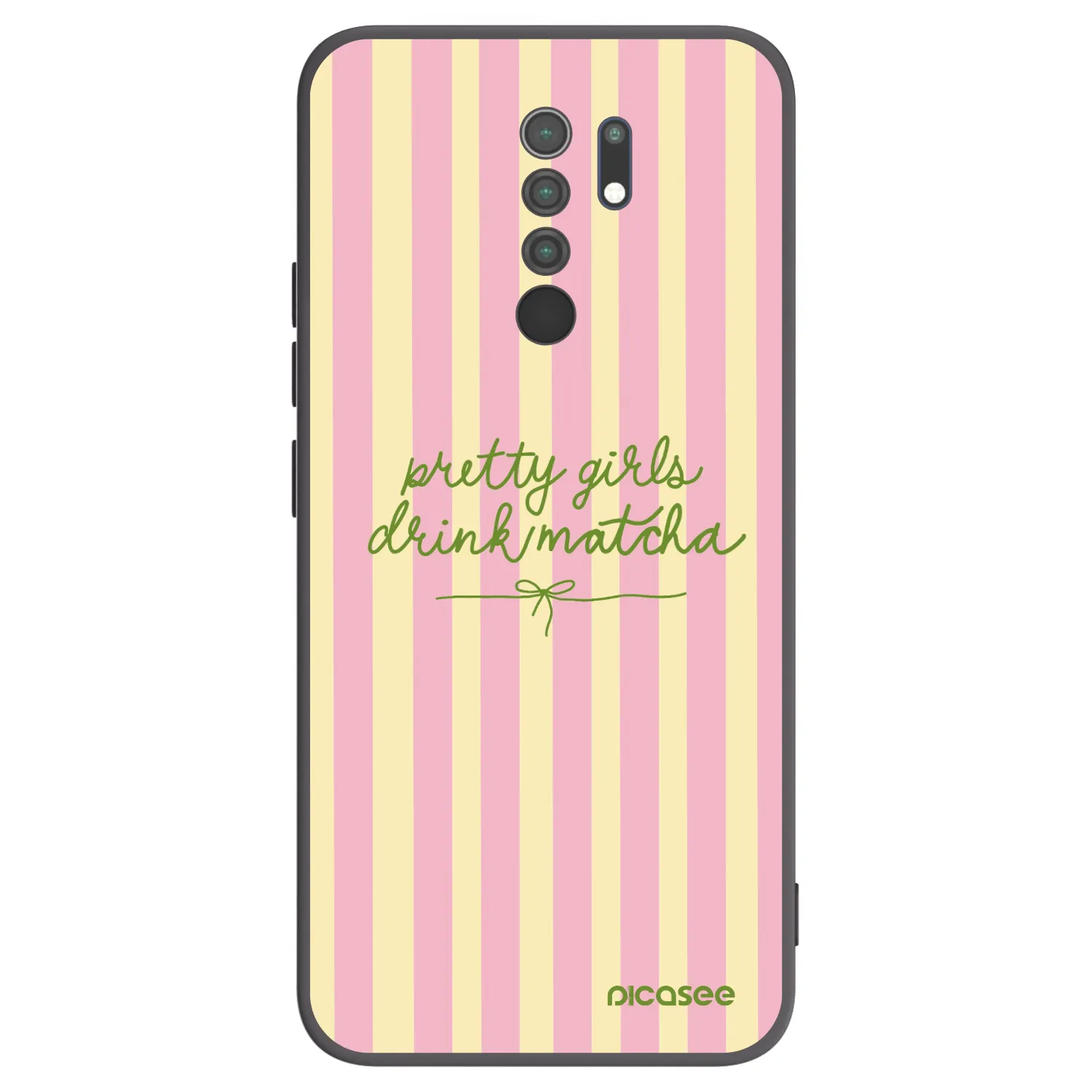 Picasee Μαύρη θήκη σιλικόνης για Xiaomi Redmi 9 - Pretty matcha