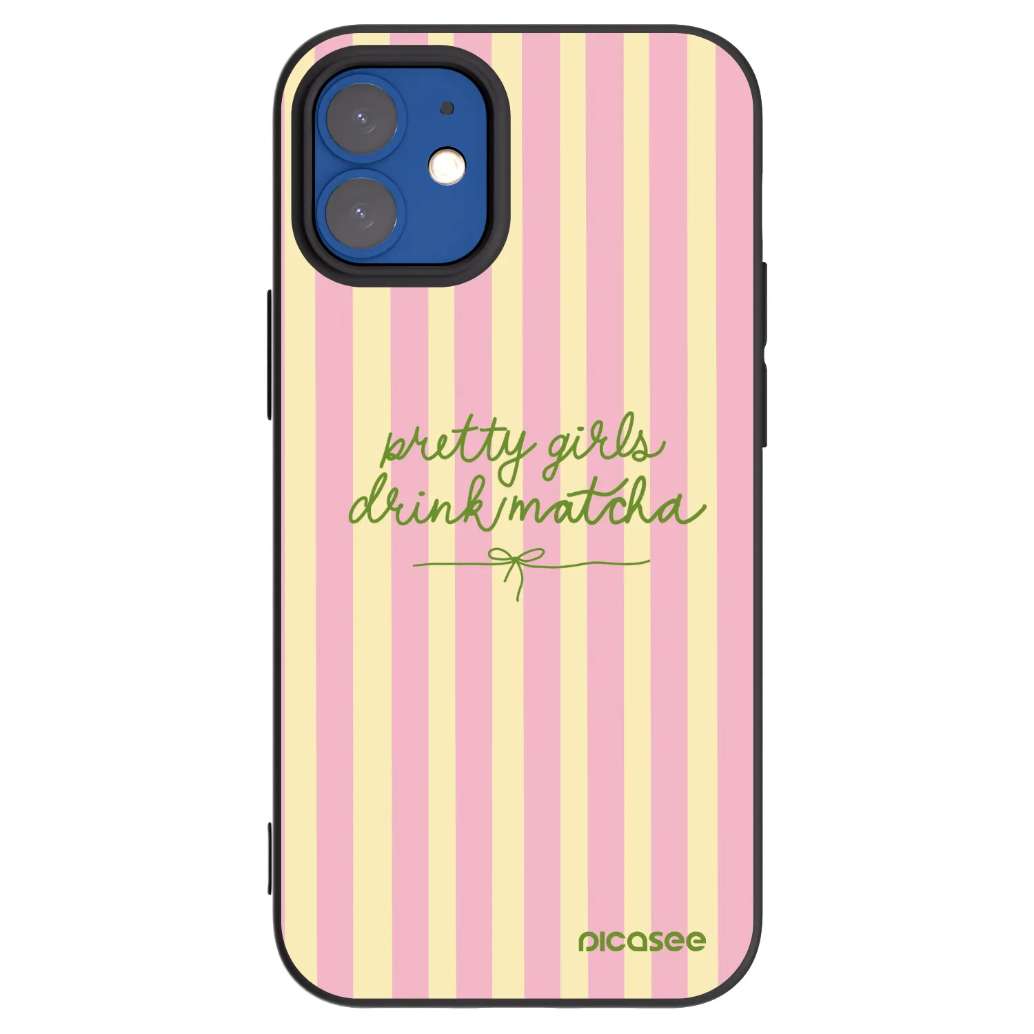 Picasee Μαύρη θήκη σιλικόνης για Apple iPhone 12 mini - Pretty matcha
