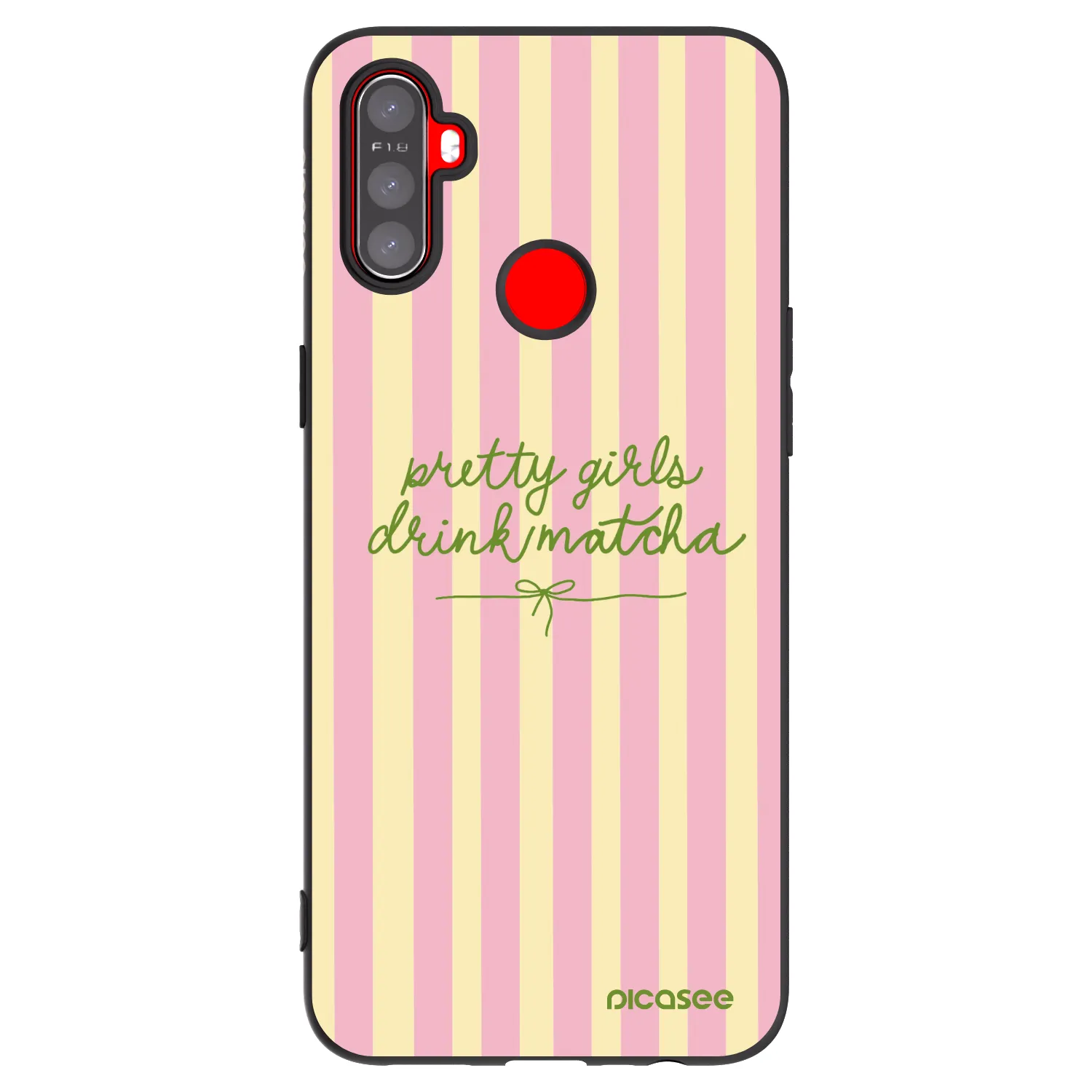 Picasee Μαύρη θήκη σιλικόνης για Realme C3 - Pretty matcha