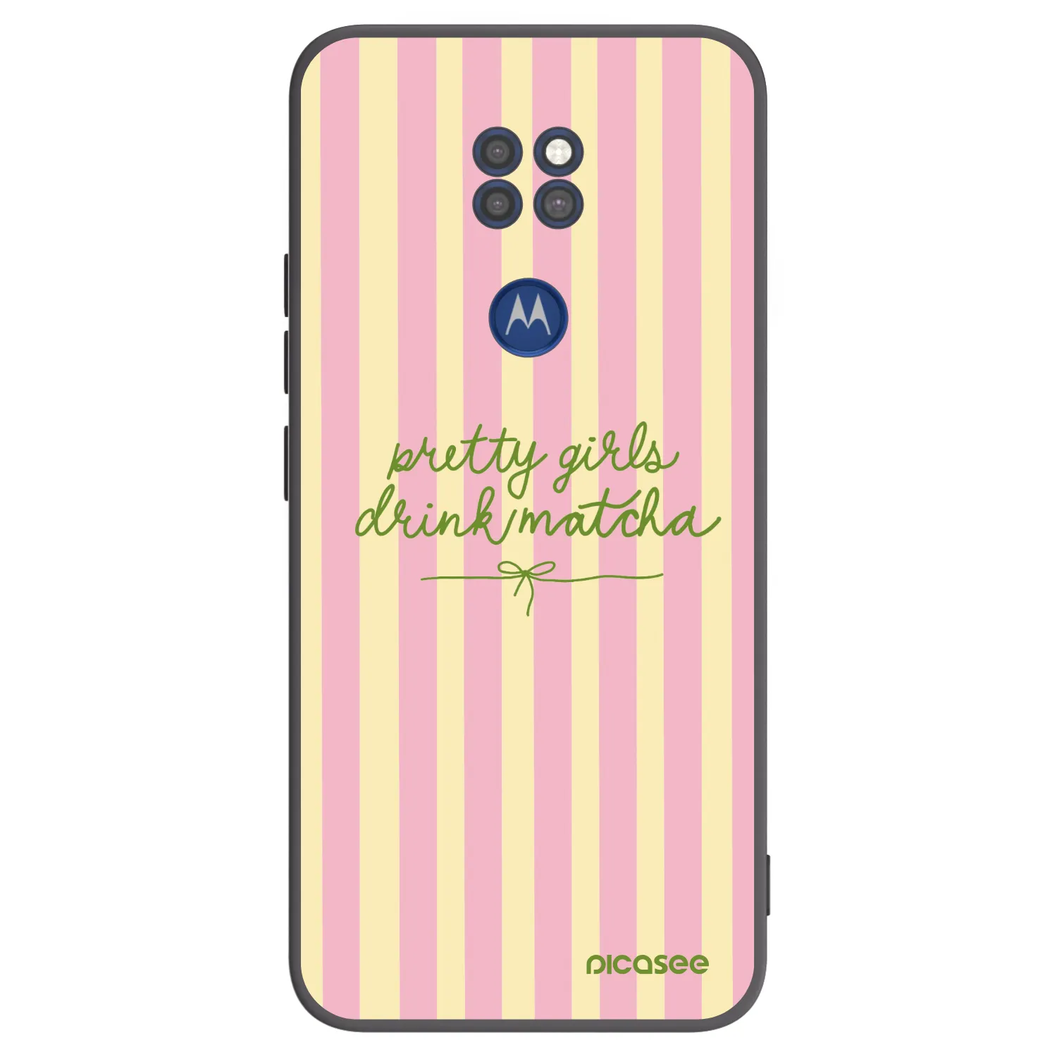 Picasee Μαύρη θήκη σιλικόνης για Motorola Moto G9 Play - Pretty matcha