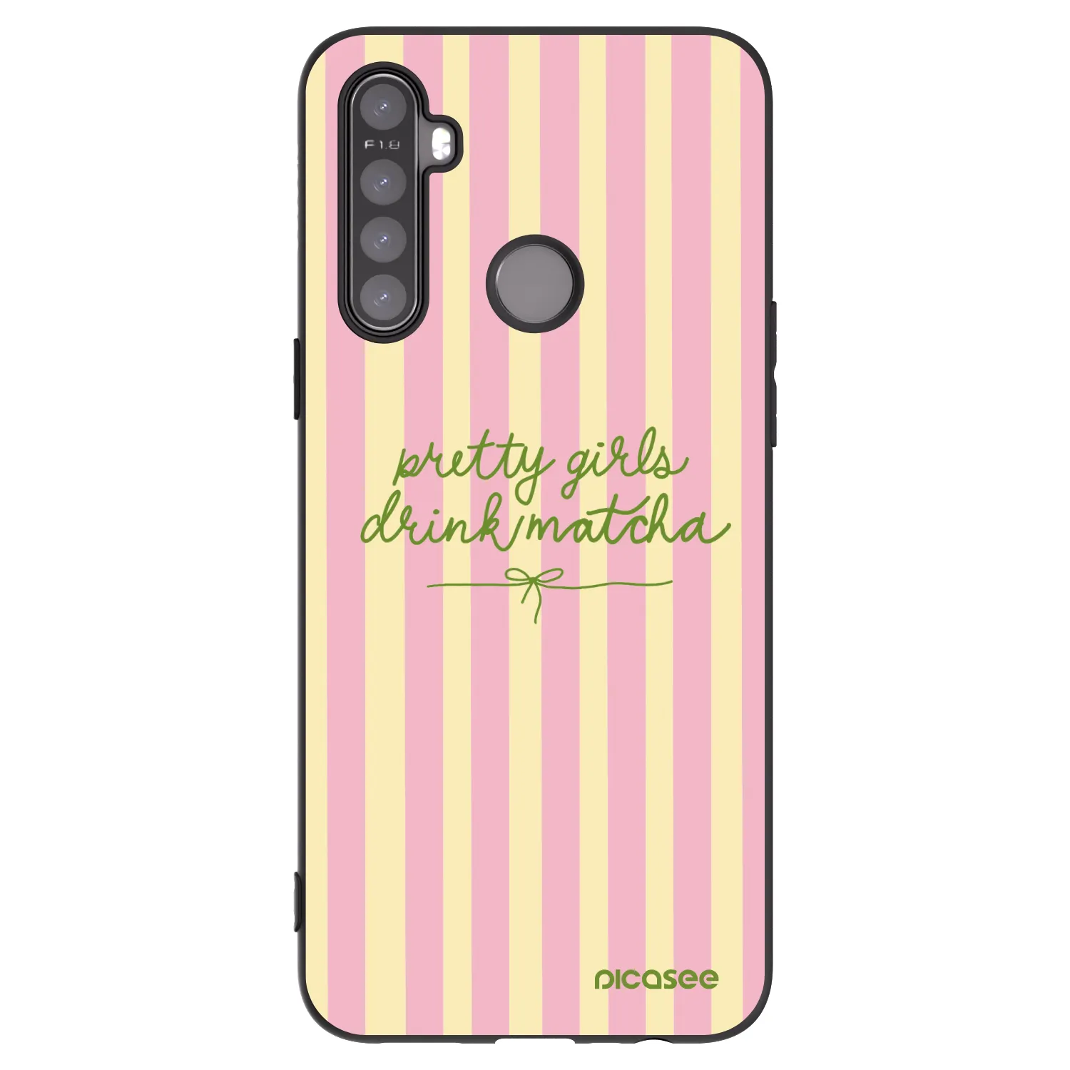 Picasee Μαύρη θήκη σιλικόνης για Realme 6i - Pretty matcha
