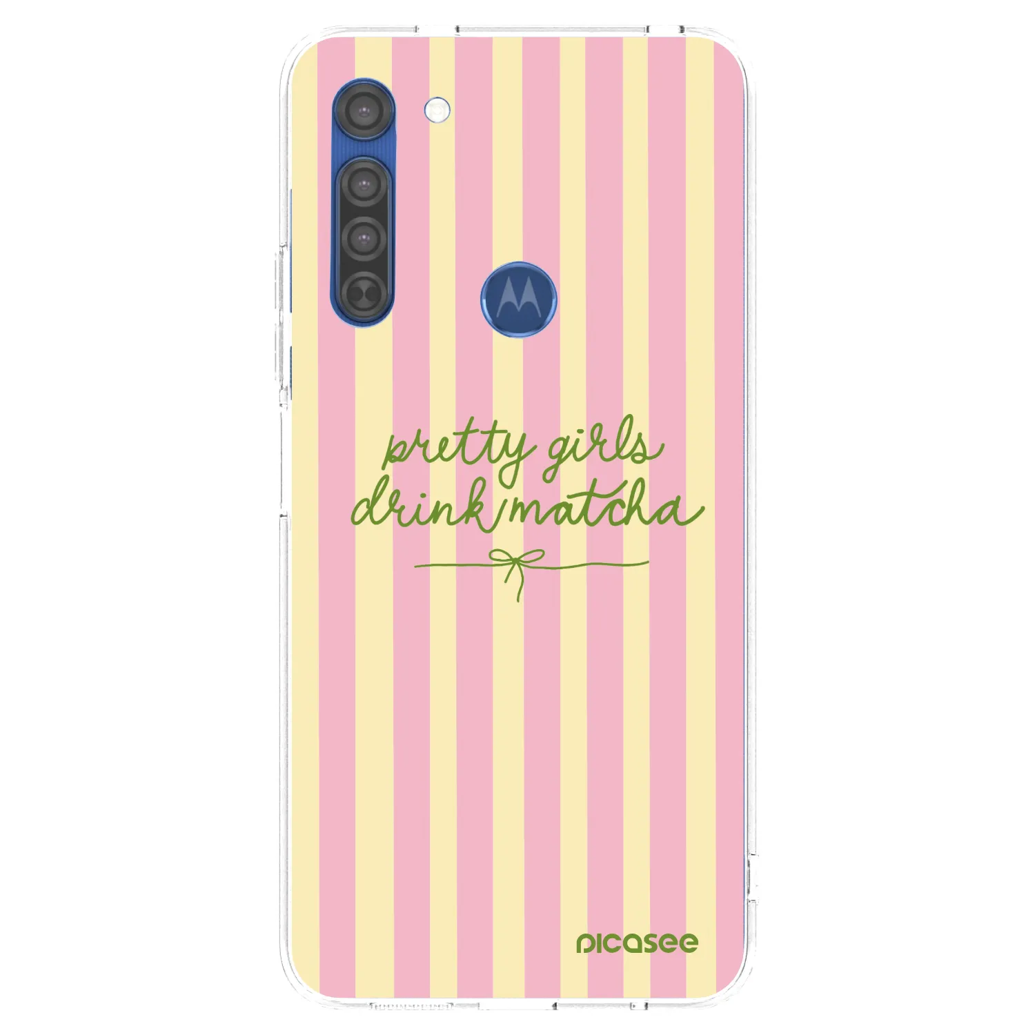 Picasee διαφανής θήκη σιλικόνης Motorola Moto G8 - Pretty matcha