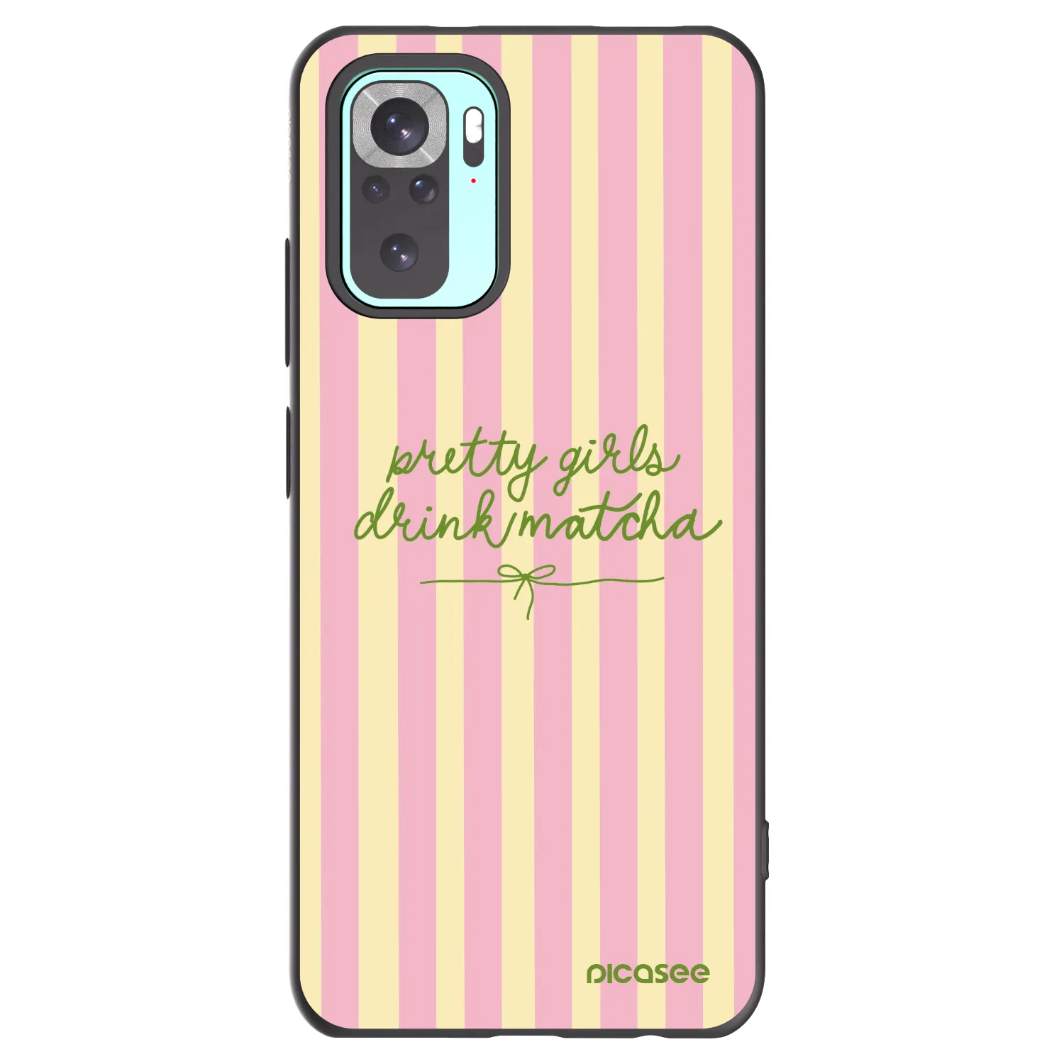 Picasee Μαύρη θήκη σιλικόνης για Xiaomi Redmi Note 10 Pro - Pretty matcha