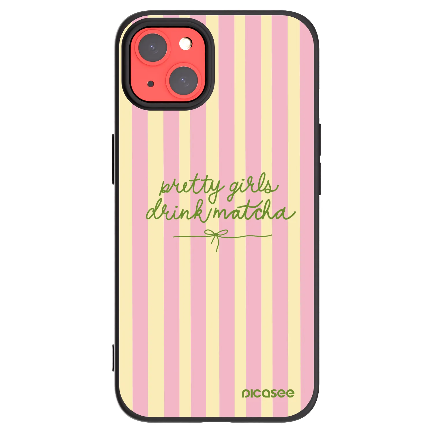 Picasee Μαύρη θήκη σιλικόνης για Apple iPhone 13 - Pretty matcha