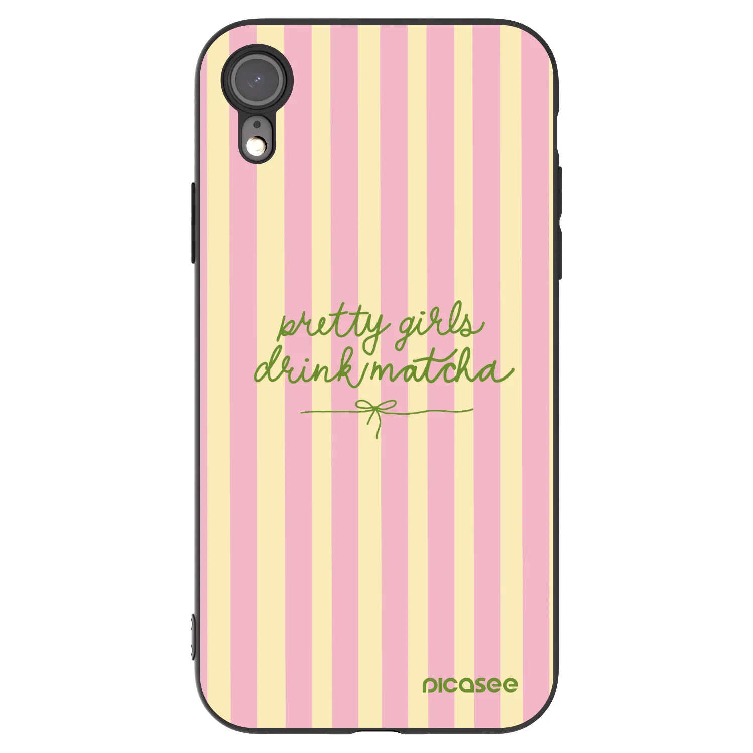 Picasee Μαύρη θήκη σιλικόνης για Apple iPhone XR - Pretty matcha