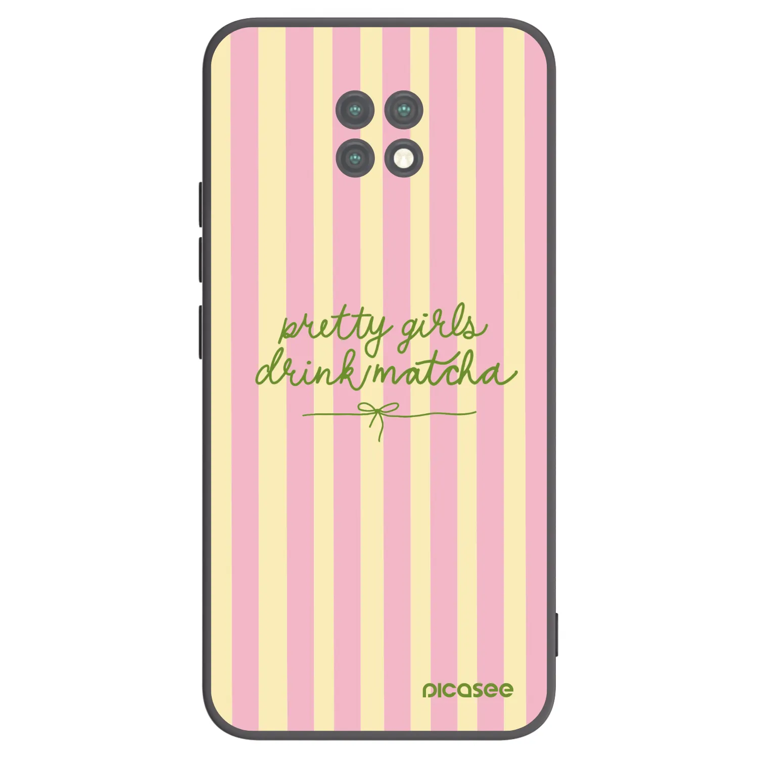 Picasee Μαύρη θήκη σιλικόνης για Xiaomi Redmi Note 9T - Pretty matcha