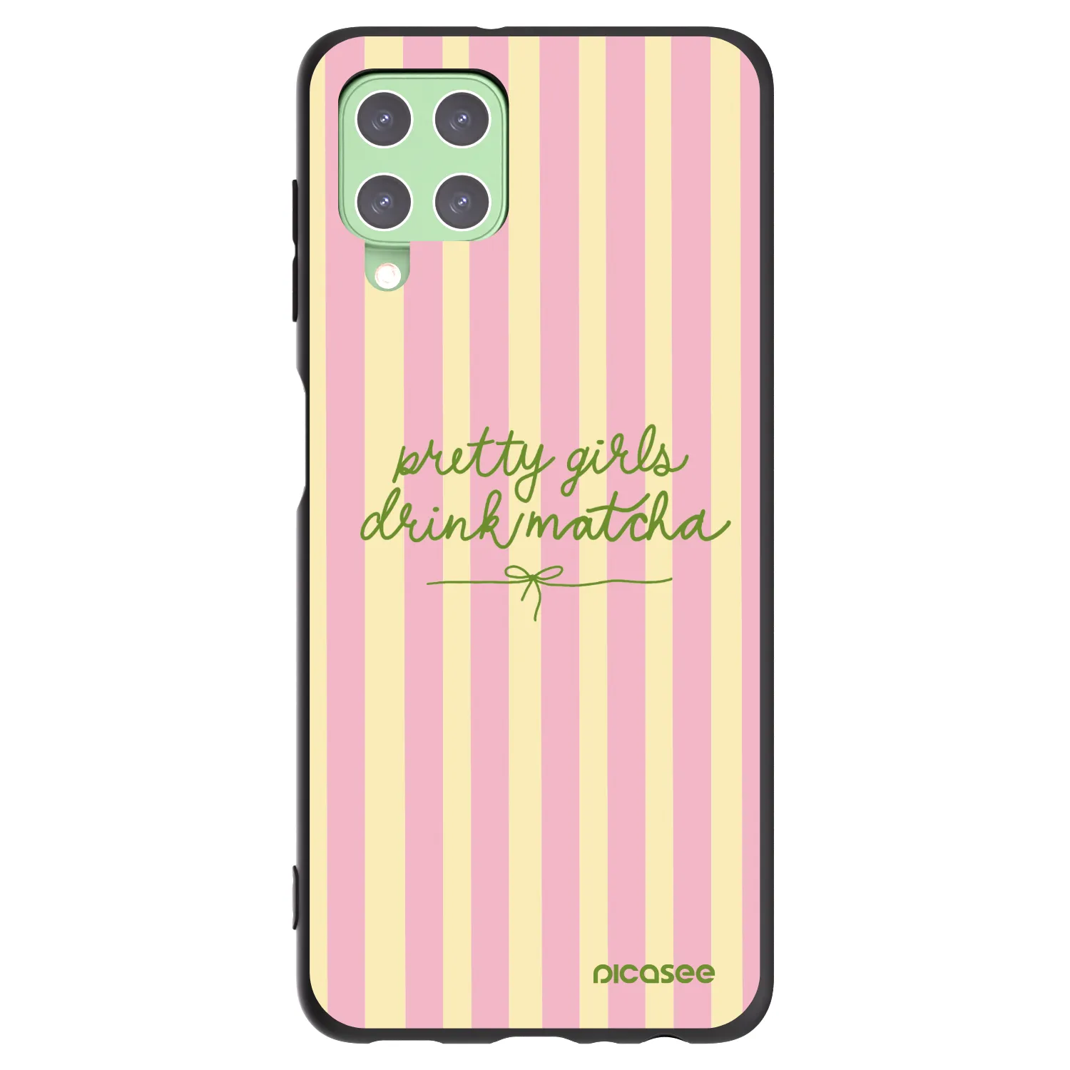Picasee Μαύρη θήκη σιλικόνης για Samsung Galaxy A22 A225F 4G - Pretty matcha