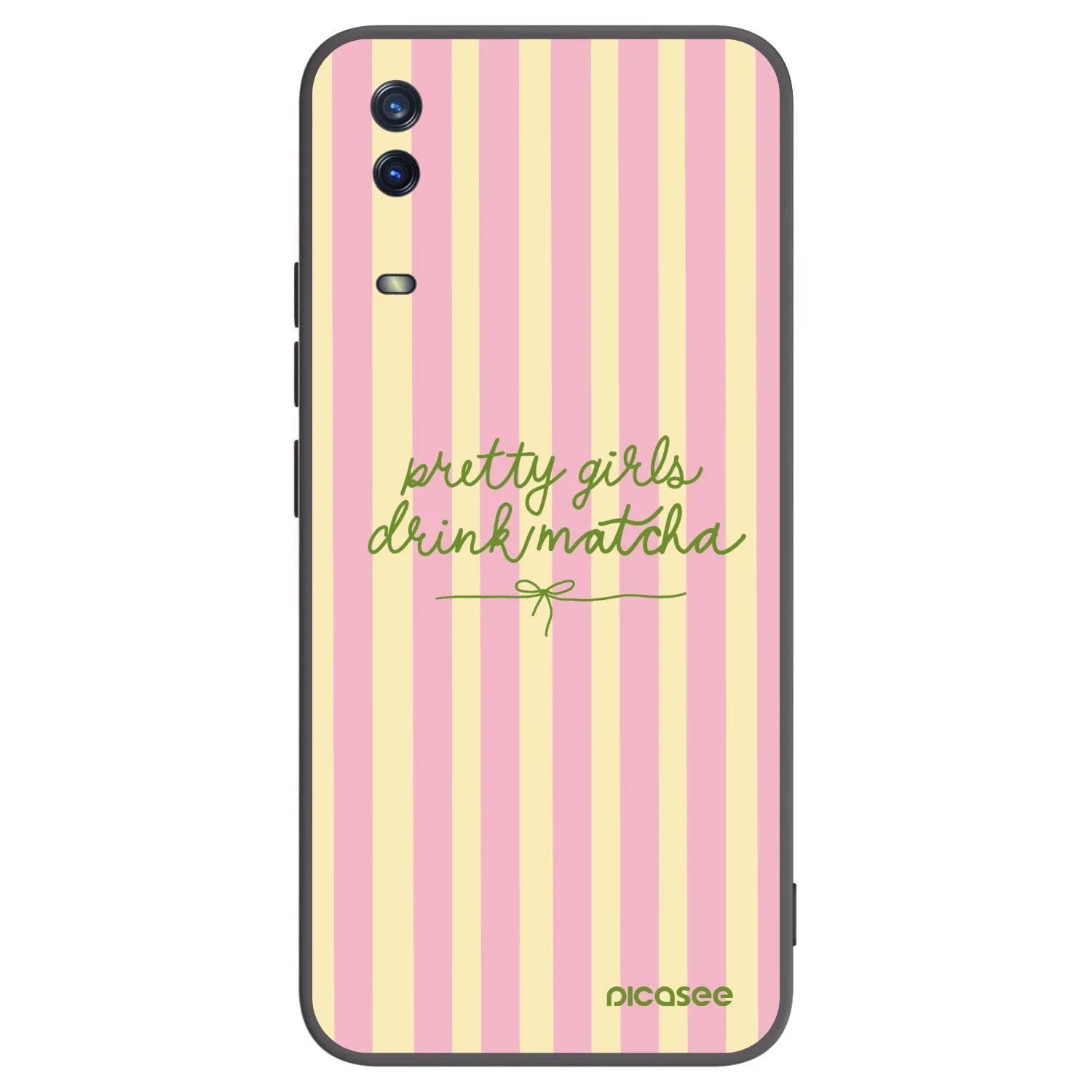 Picasee Μαύρη θήκη σιλικόνης για Vivo Y11s - Pretty matcha