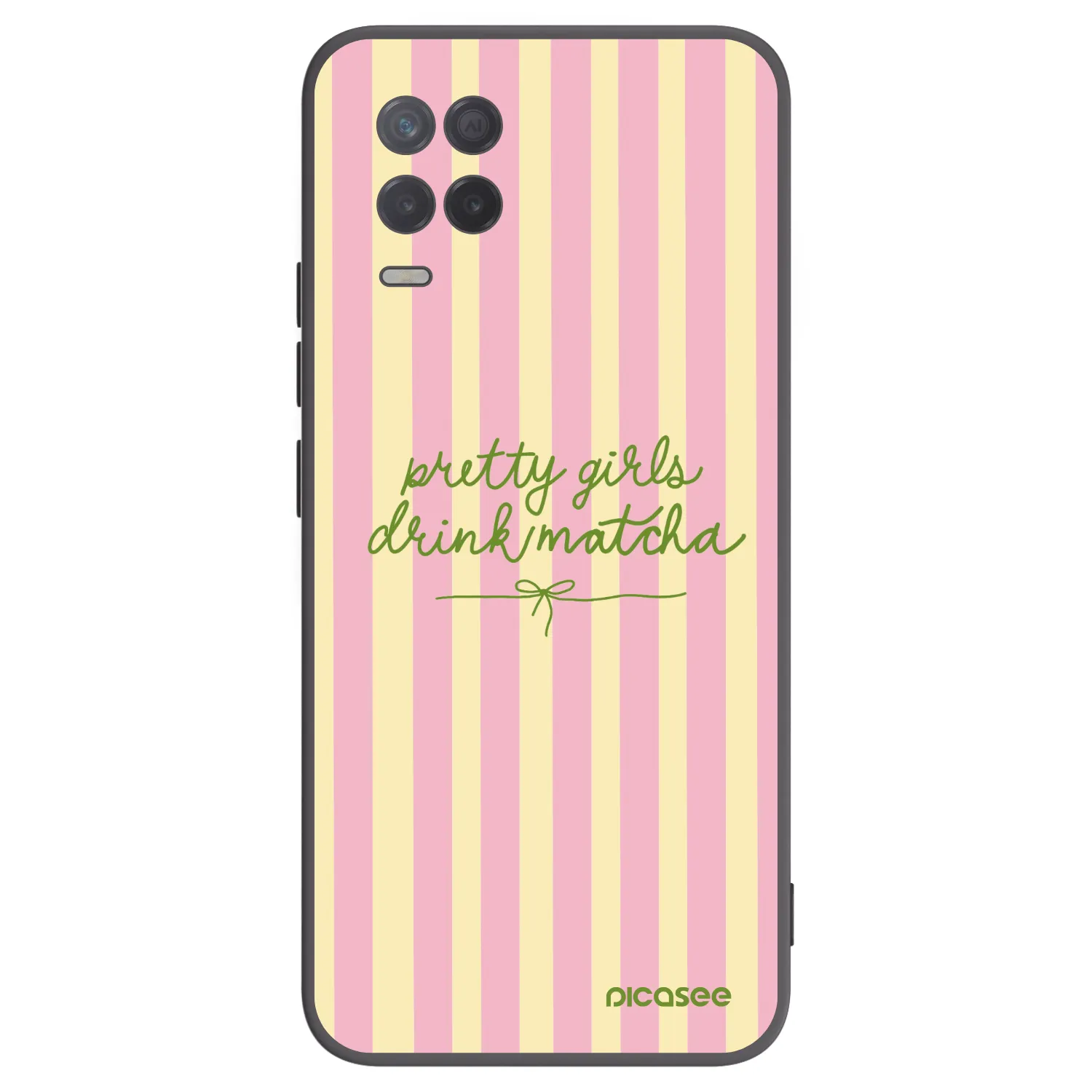 Picasee Μαύρη θήκη σιλικόνης για Realme 8 5G - Pretty matcha