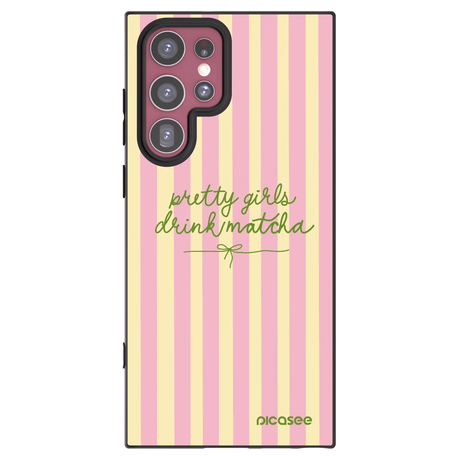 Picasee Μαύρη θήκη σιλικόνης για Samsung Galaxy S22 Ultra 5G - Pretty matcha