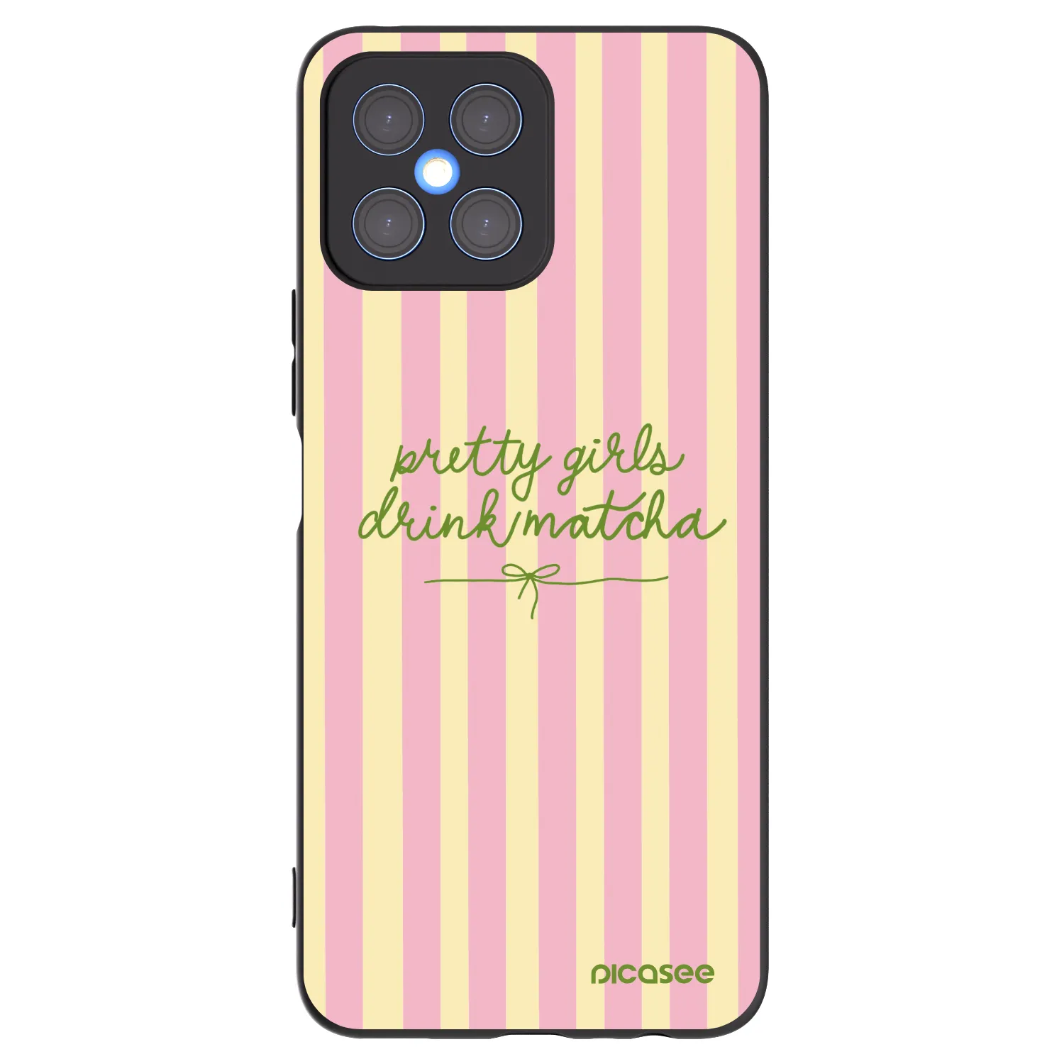 Picasee Μαύρη θήκη σιλικόνης για Honor X8 4G - Pretty matcha
