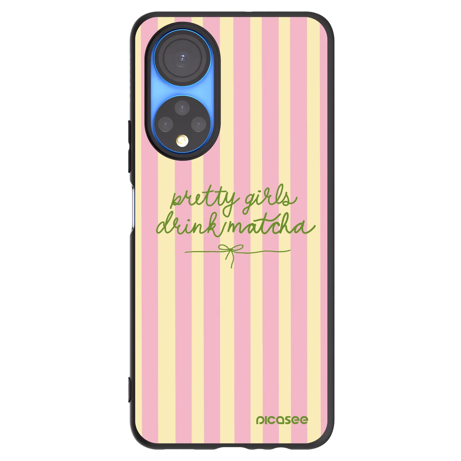 Picasee Μαύρη θήκη σιλικόνης για Honor X7 - Pretty matcha