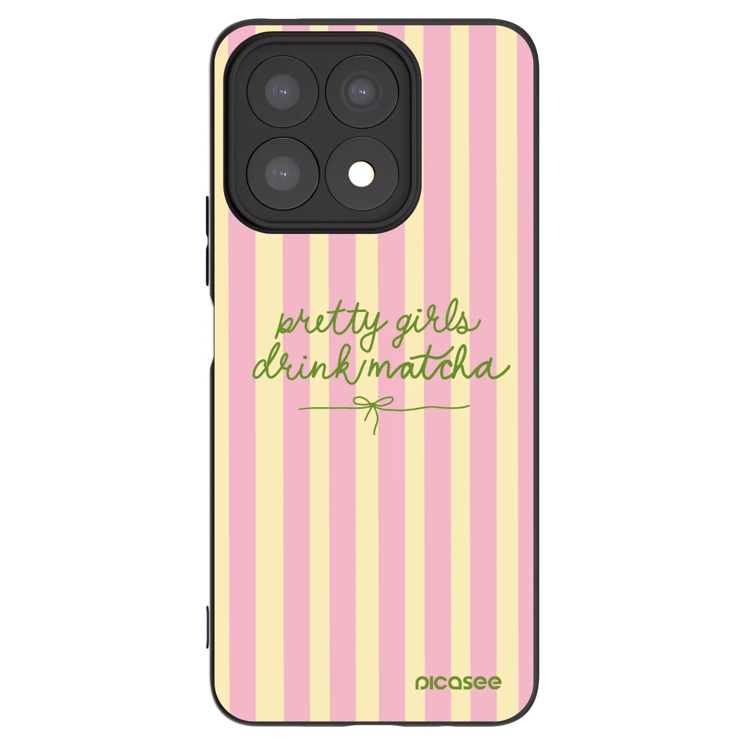 Picasee Μαύρη θήκη σιλικόνης για Honor X8a - Pretty matcha