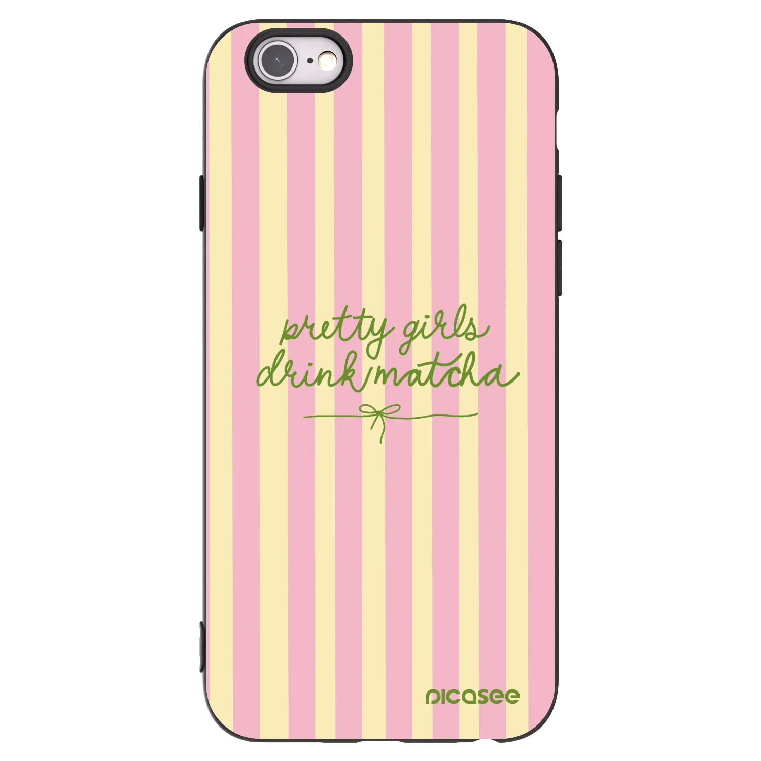 Picasee Μαύρη θήκη σιλικόνης για Apple iPhone 6/6S - Pretty matcha
