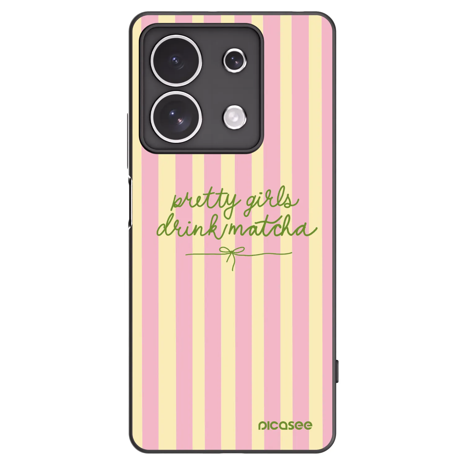 Picasee Μαύρη θήκη σιλικόνης για Xiaomi Redmi Note 13 4G - Pretty matcha