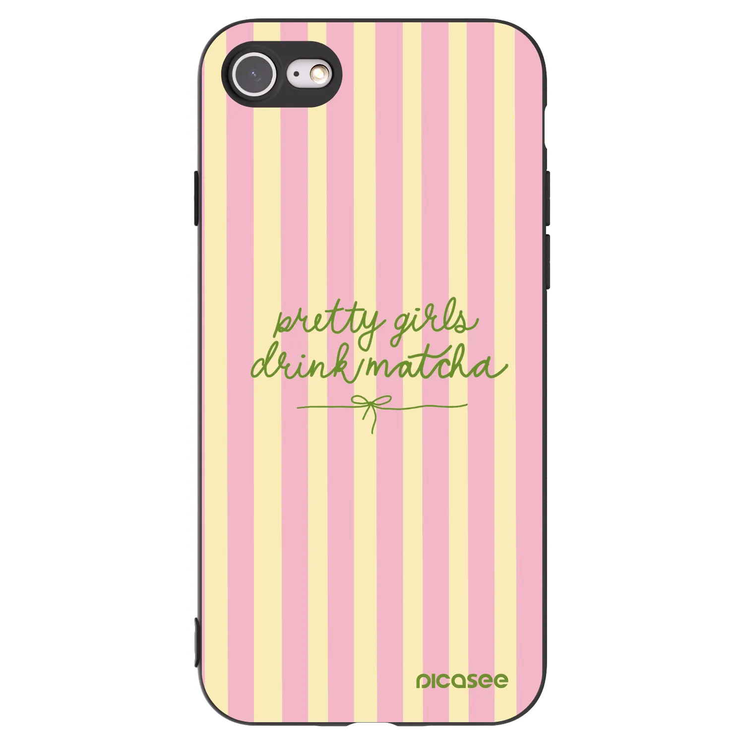 Picasee Μαύρη θήκη σιλικόνης για Apple iPhone 8 - Pretty matcha