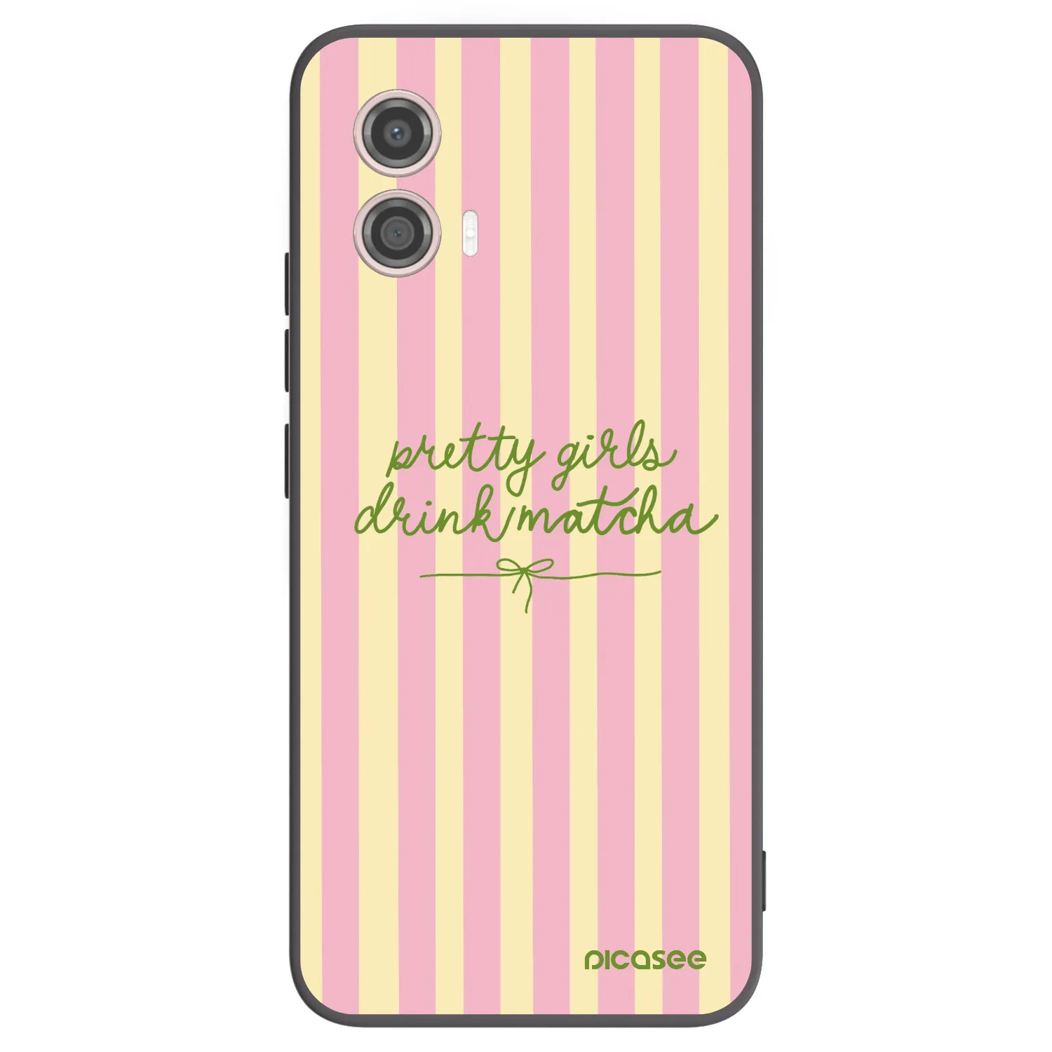 Picasee Μαύρη θήκη σιλικόνης για Motorola Moto G53 5G - Pretty matcha