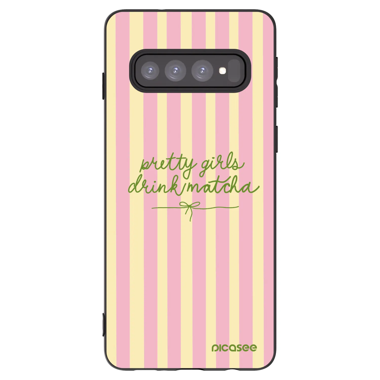 Picasee Μαύρη θήκη σιλικόνης για Samsung Galaxy S10 G973 - Pretty matcha